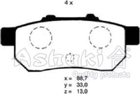 Ashuki H025-13 - Brake Pad Set, disc brake autospares.lv