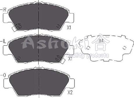 Ashuki H025-35 - Brake Pad Set, disc brake autospares.lv