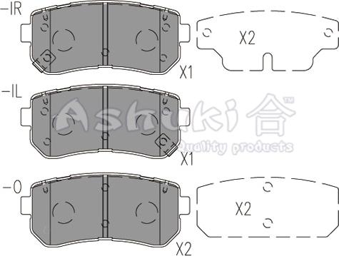 Ashuki I044-08 - Brake Pad Set, disc brake autospares.lv