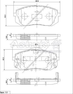 Ashuki I042-65 - Brake Pad Set, disc brake autospares.lv