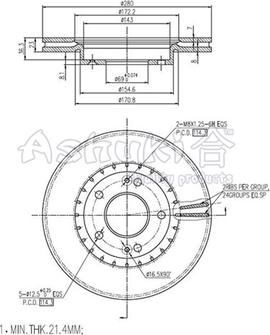 Ashuki I032-38 - Brake Disc autospares.lv