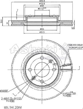 Ashuki I032-21 - Brake Disc autospares.lv