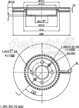 Ashuki I032-28 - Brake Disc autospares.lv