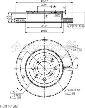 Ashuki K016-55 - Brake Disc autospares.lv