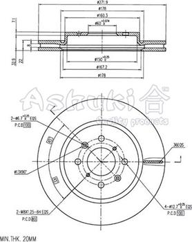 Ashuki K016-60 - Brake Disc autospares.lv