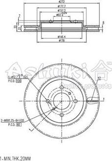 Ashuki K016-61 - Brake Disc autospares.lv