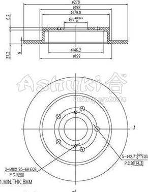 Ashuki K016-62 - Brake Disc autospares.lv