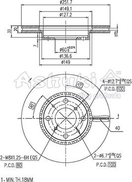 Ashuki K016-30 - Brake Disc autospares.lv