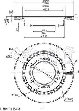 Ashuki K016-20 - Brake Disc autospares.lv