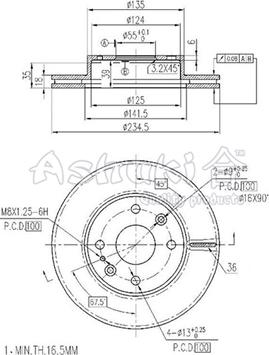 Ashuki M605-05 - Brake Disc autospares.lv