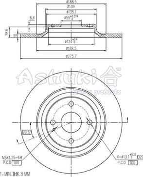 Ashuki M606-44 - Brake Disc autospares.lv