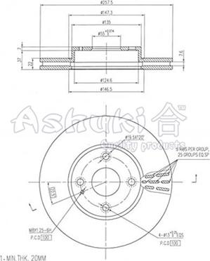 Ashuki M606-60 - Brake Disc autospares.lv