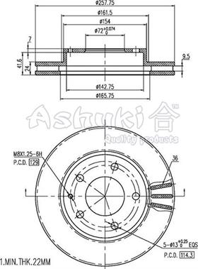 Ashuki M606-10 - Brake Disc autospares.lv