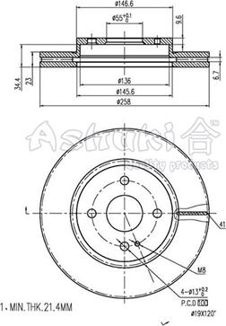 Ashuki M606-39 - Brake Disc autospares.lv