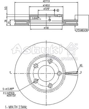 Ashuki M606-35 - Brake Disc autospares.lv