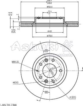 Ashuki M606-37 - Brake Disc autospares.lv