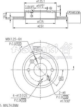 Ashuki M610-05 - Brake Disc autospares.lv