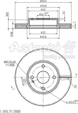 Ashuki M613-10 - Brake Disc autospares.lv