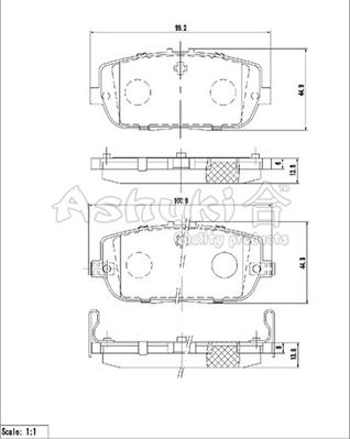 Ashuki M054-08 - Brake Pad Set, disc brake autospares.lv