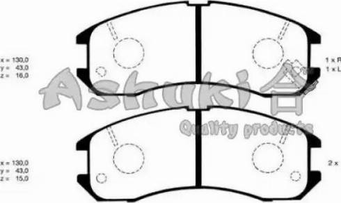 Ashuki M050-01 - Brake Pad Set, disc brake autospares.lv