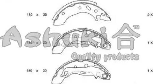 Ashuki M061-02 - Brake Shoe Set autospares.lv