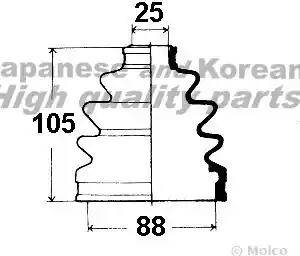 Ashuki M168-10 - Bellow, drive shaft autospares.lv