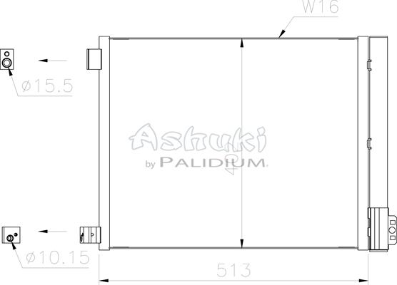 Ashuki N658-01 - Condenser, air conditioning autospares.lv