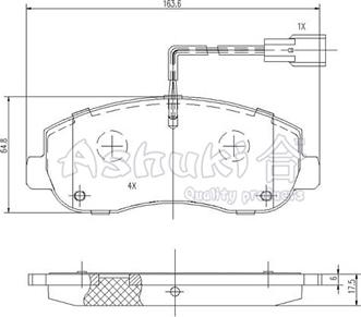 Ashuki N009-43 - Brake Pad Set, disc brake autospares.lv