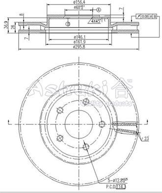 Ashuki N014-22 - Brake Disc autospares.lv