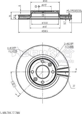 Ashuki N013-19 - Brake Disc autospares.lv