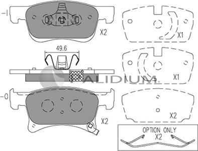 Ashuki P1-1555 - Brake Pad Set, disc brake autospares.lv