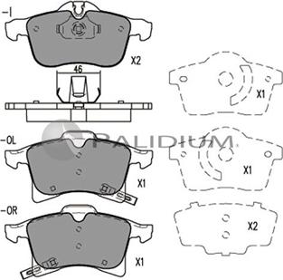 Ashuki P1-1008 - Brake Pad Set, disc brake autospares.lv