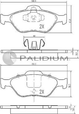 Ashuki P1-1080 - Brake Pad Set, disc brake autospares.lv