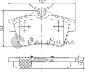 Ashuki P1-1343 - Brake Pad Set, disc brake autospares.lv