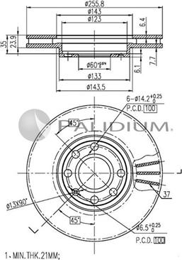 Ashuki P330-045 - Brake Disc autospares.lv