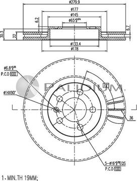 Ashuki P330-042 - Brake Disc autospares.lv