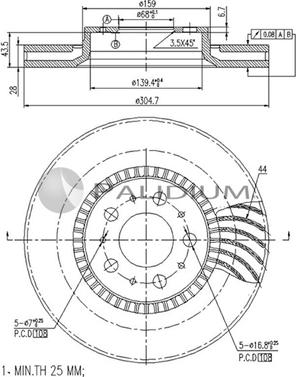 Ashuki P330-055 - Brake Disc autospares.lv