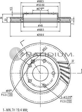 Ashuki P330-068 - Brake Disc autospares.lv