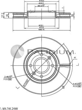 Ashuki P330-005 - Brake Disc autospares.lv