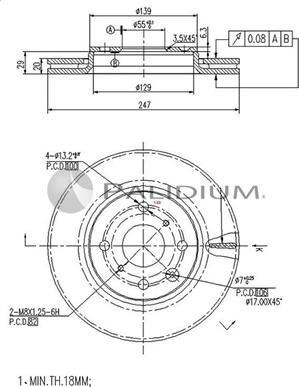 Ashuki P330-001 - Brake Disc autospares.lv