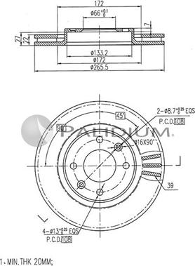 Ashuki P330-008 - Brake Disc autospares.lv