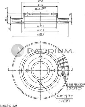 Ashuki P330-019 - Brake Disc autospares.lv