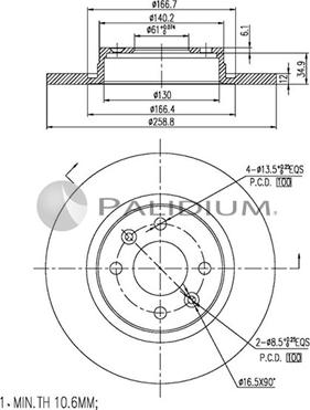 Ashuki P330-015 - Brake Disc autospares.lv