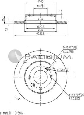 Ashuki P330-016 - Brake Disc autospares.lv