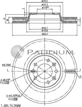 Ashuki P330-010 - Brake Disc autospares.lv