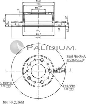 Ashuki P330-011 - Brake Disc autospares.lv