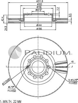 Ashuki P330-018 - Brake Disc autospares.lv