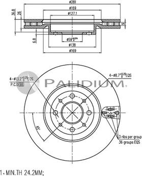 Ashuki P330-087 - Brake Disc autospares.lv