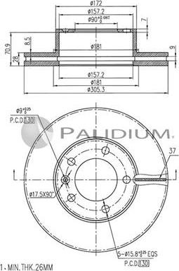 Ashuki P330-034 - Brake Disc autospares.lv