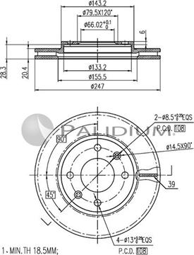 Ashuki P330-035 - Brake Disc autospares.lv